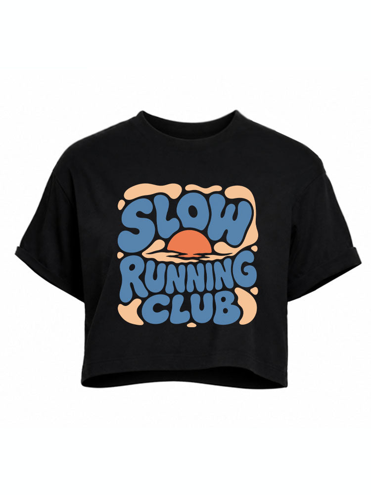 Slow Running Club Crop Tops