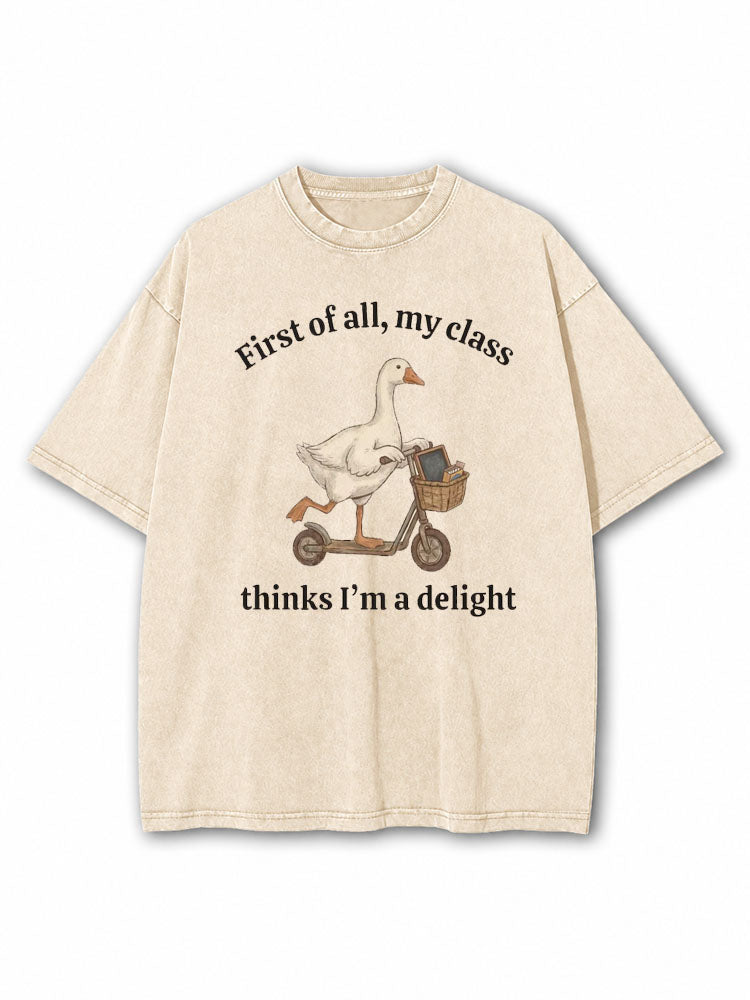 All My Class Thinks I'm A Delight Washed T-Shirt