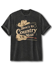 Here's to Country Music Washed T-Shirt