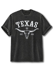 Texas Bull Skull Washed T-Shirt