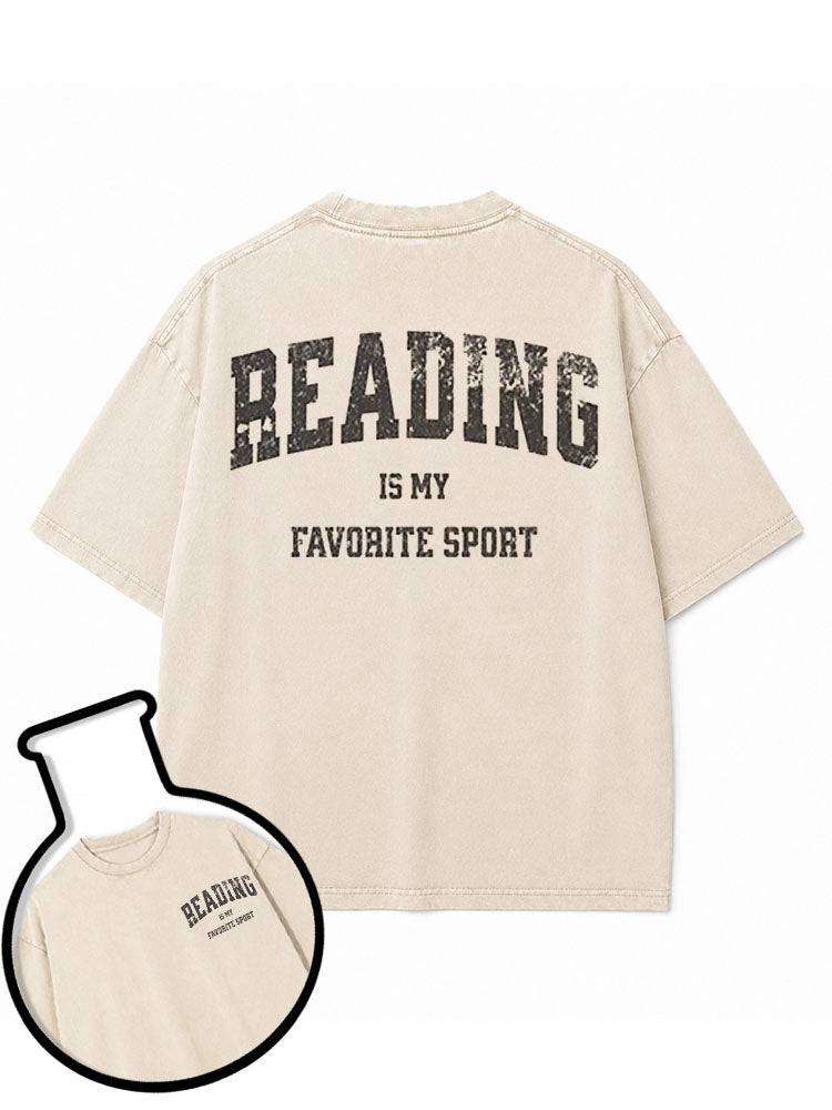 READING IS MY FAVORITE SPORT Washed T-Shirt