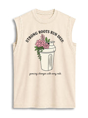Strong Roots Run Deep Vintage Washed Cotton Tank Top