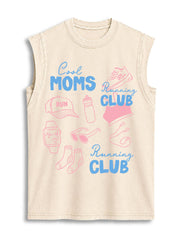 Cool Moms Running Club Vintage Washed Cotton Tank Top