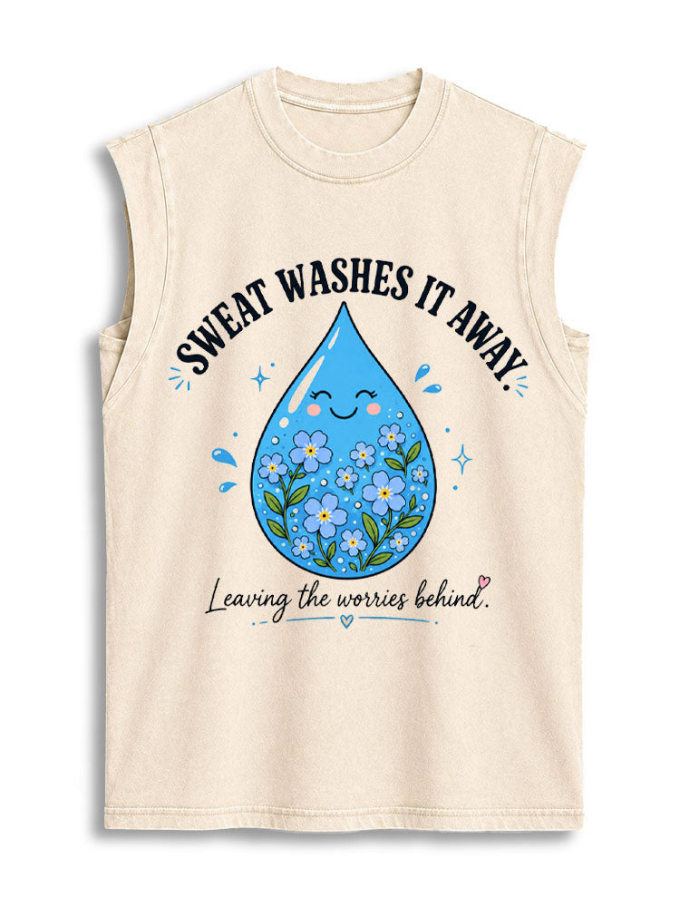Sweat Washed It Away Vintage Washed Cotton Tank Top