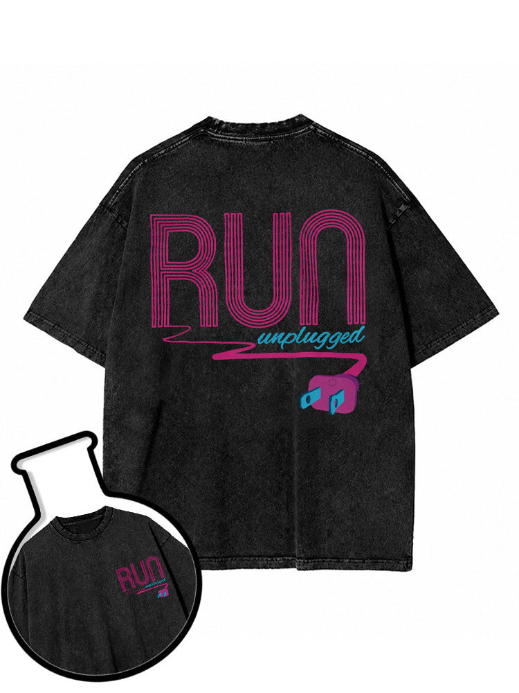 RUN unplugged Washed T-Shirt
