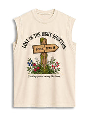 Lost In The Right Direction Vintage Washed Cotton Tank Top