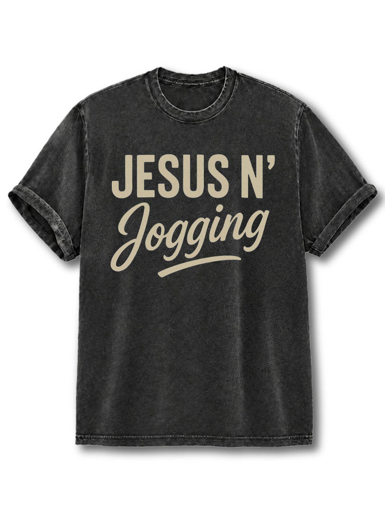 Jesus N' Jogging Washed T-Shirt