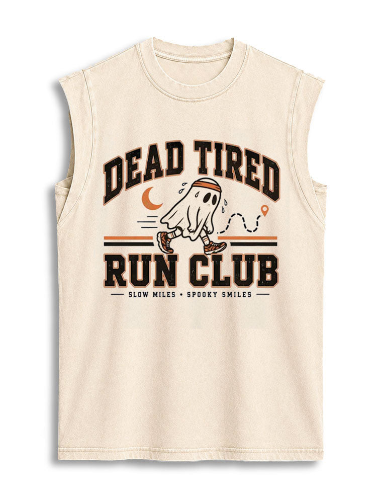 DEAD TIRED RUN CLUB Vintage Washed Cotton Tank Top