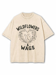 Wild Flowers And Wags Washed T-Shirt