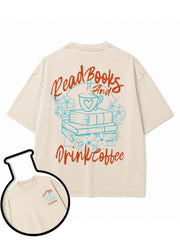 READ BOOKS AND DRINK COFFEE Washed T-Shirt