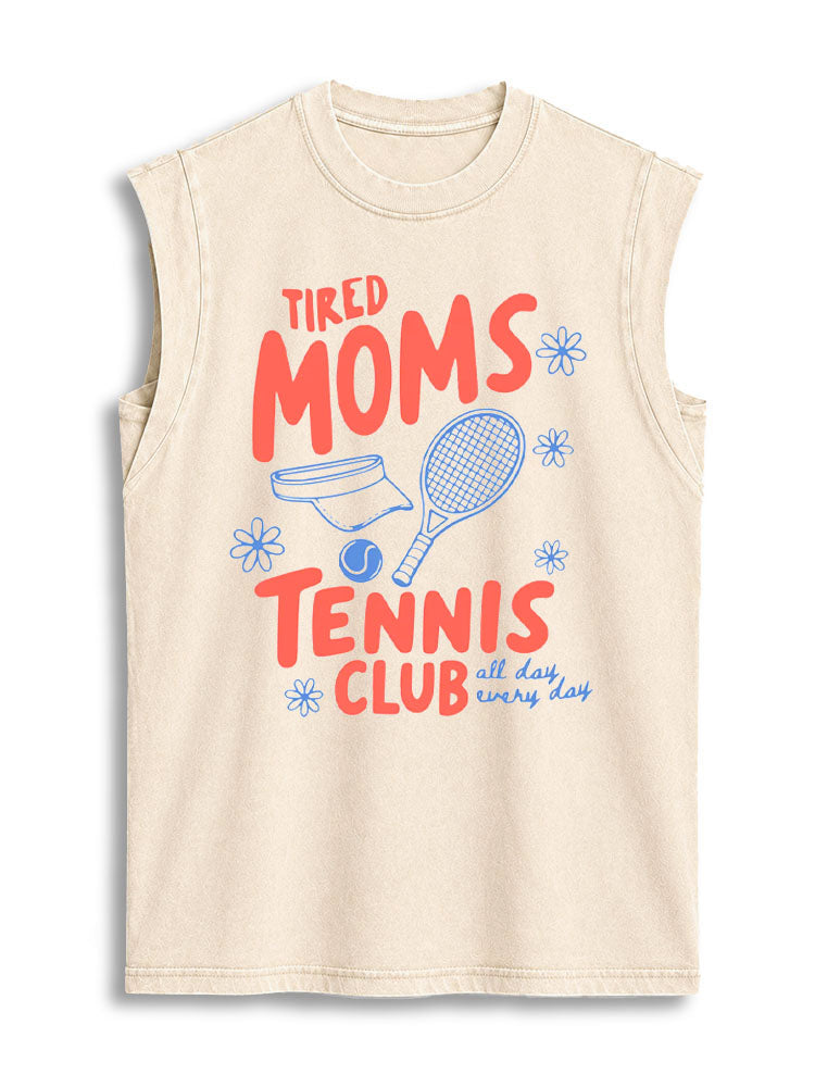 TIRED MOMS TENNIS CLUB Vintage Washed Cotton Tank Top