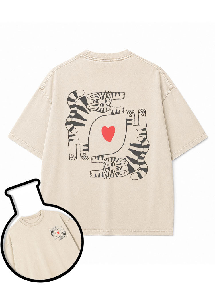 cat lover Washed T-Shirt