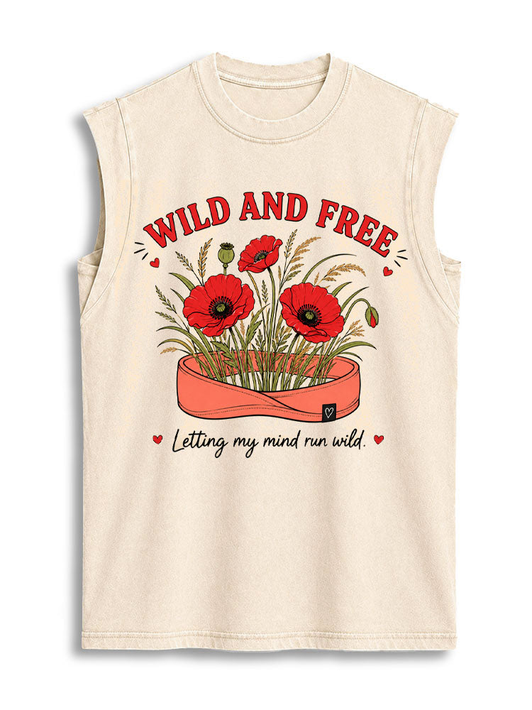 Wild And Free Vintage Washed Cotton Tank Top