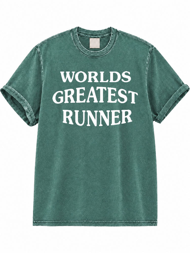 Worlds Greatest Runner Washed T-Shirt