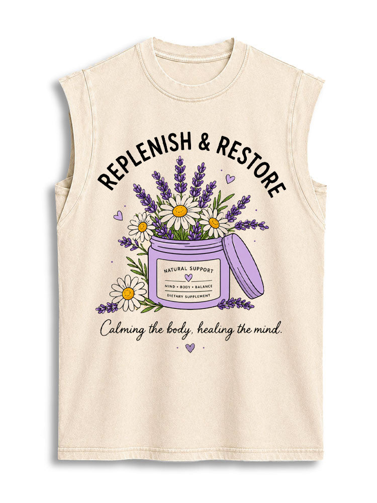Replenish And Restore Vintage Washed Cotton Tank Top