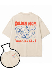 GOLDEN MOM  members only  PAWLATES CLUB Washed T-Shirt