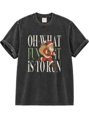 Oh What Fun It Is to Run Washed T-Shirt
