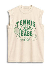 TENNIS Club BABE Vintage Washed Cotton Tank Top