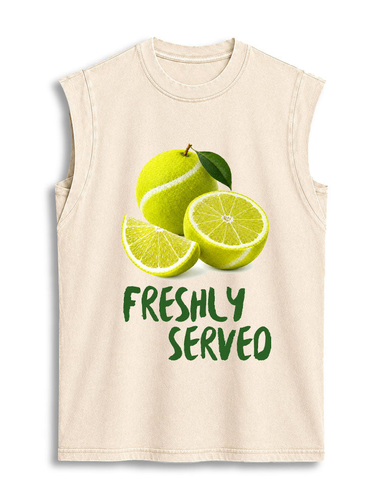 FRESHLY SERVED Vintage Washed Cotton Tank Top