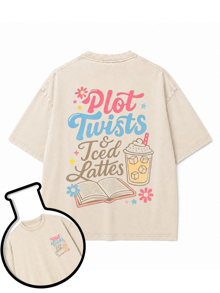 Plot Twists & Iced Lattes Washed T-Shirt