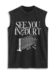 SEE YOU IN COURT Vintage Washed Cotton Tank Top