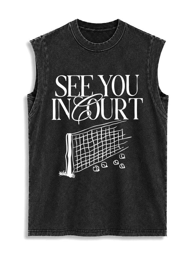 SEE YOU IN COURT Vintage Washed Cotton Tank Top