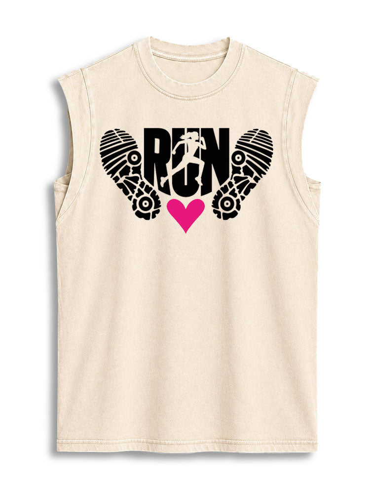 Runner Female Vintage Washed Cotton Tank Top