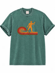 Retro Dart Thrower Washed T-Shirt