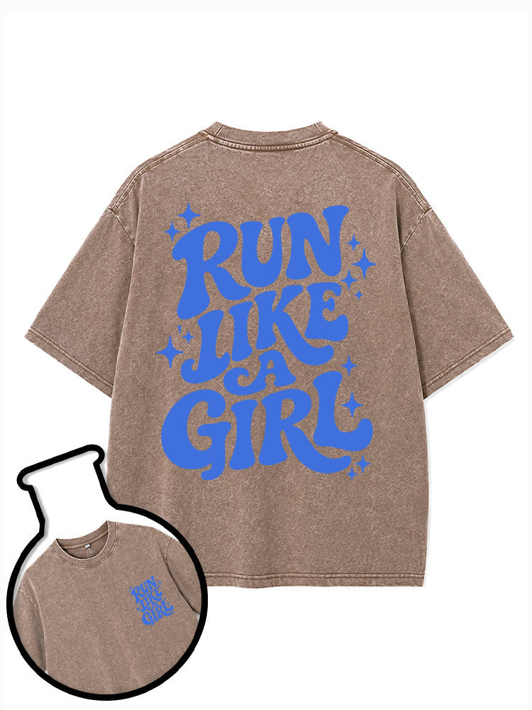 Run Like A Girl Washed T-Shirt