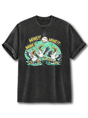 Funny Seagull Baseball Washed T-Shirt
