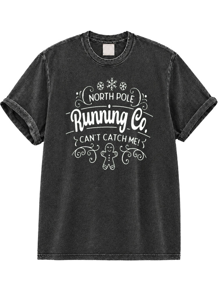 North Pole Running Co Can't Catch Me Washed T-Shirt