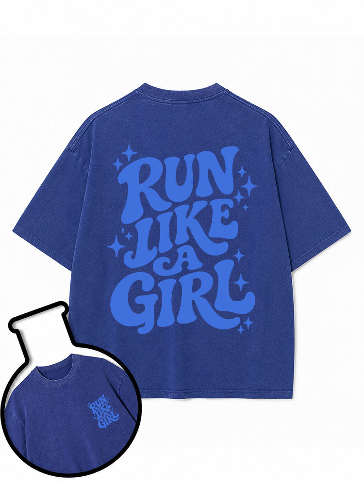 Run Like A Girl Washed T-Shirt