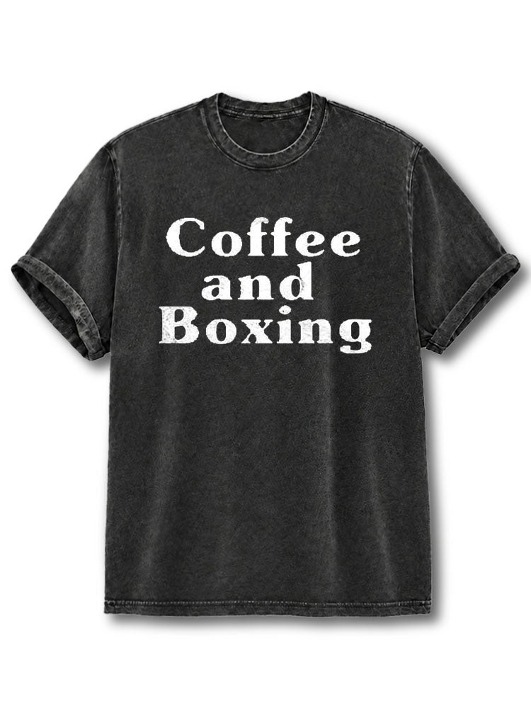 Coffee And Boxing Washed T-Shirt