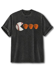 Baseball Glove Emoji Washed T-Shirt