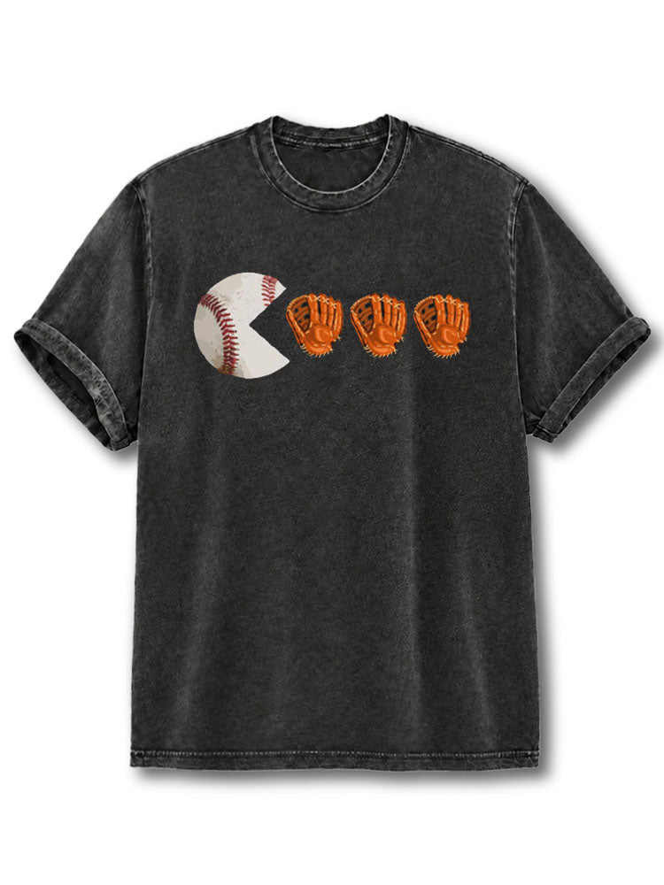Baseball Glove Emoji Washed T-Shirt