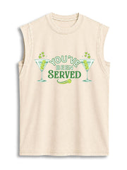 YOU'VE BEEN SERVED Vintage Washed Cotton Tank Top