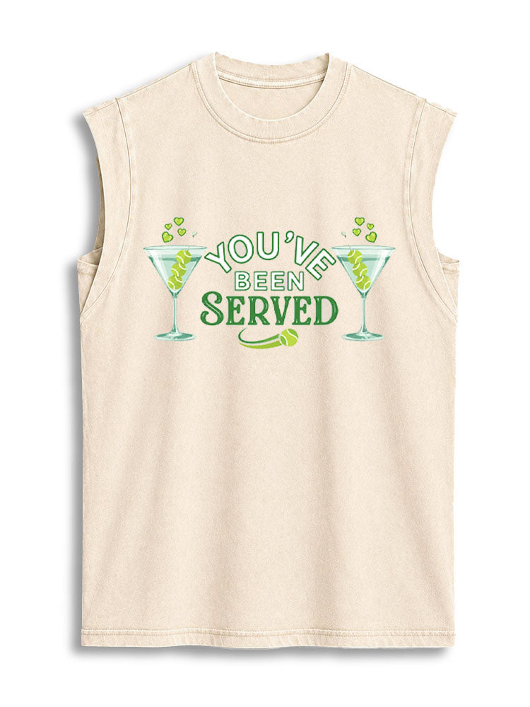 YOU'VE BEEN SERVED Vintage Washed Cotton Tank Top