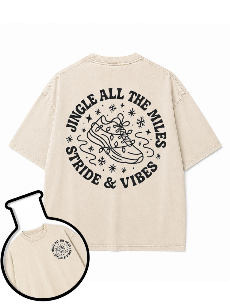 JINGLE ALL THE MILES STRIDE & VIBES Washed T-Shirt