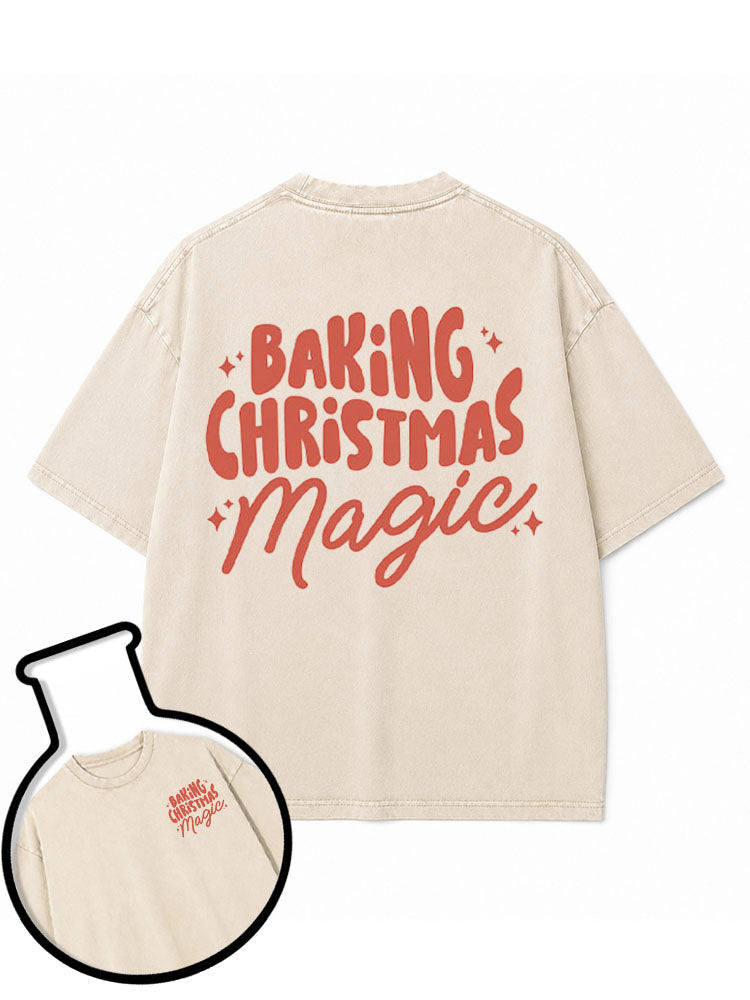 BAKING CHRISTMAS Magic Washed T-Shirt