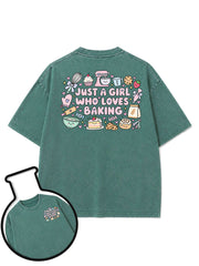 just a girl who loves baking Washed T-Shirt