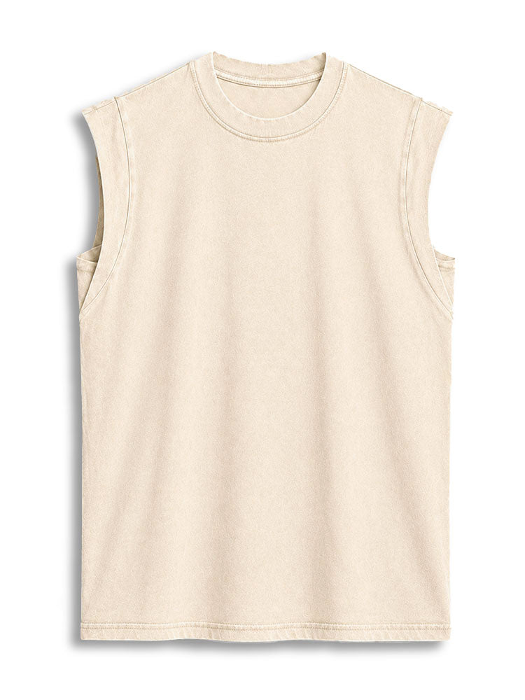 Solid Vintage Washed Cotton Tank Top