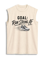 Run Strong AF Vintage Washed Cotton Tank Top