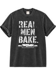 Real Men Bake Washed T-Shirt