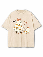 Ghost walking Dog Washed T-Shirt