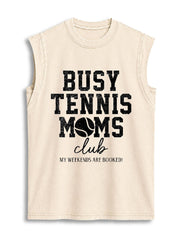BUSY TENNIS MOMS club Vintage Washed Cotton Tank Top