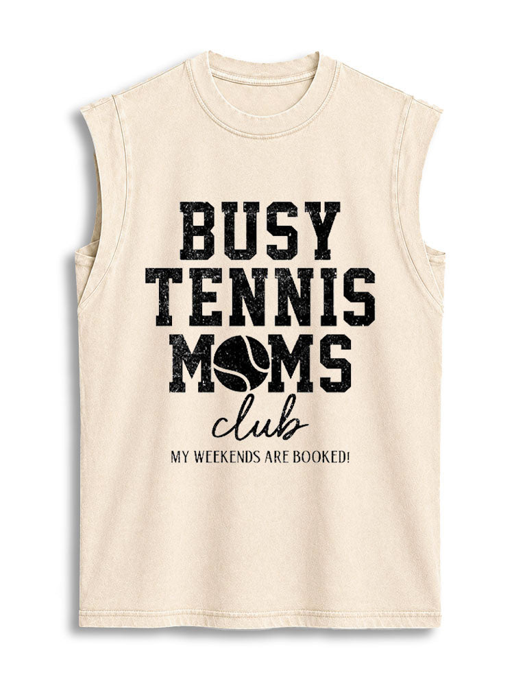 BUSY TENNIS MOMS club Vintage Washed Cotton Tank Top