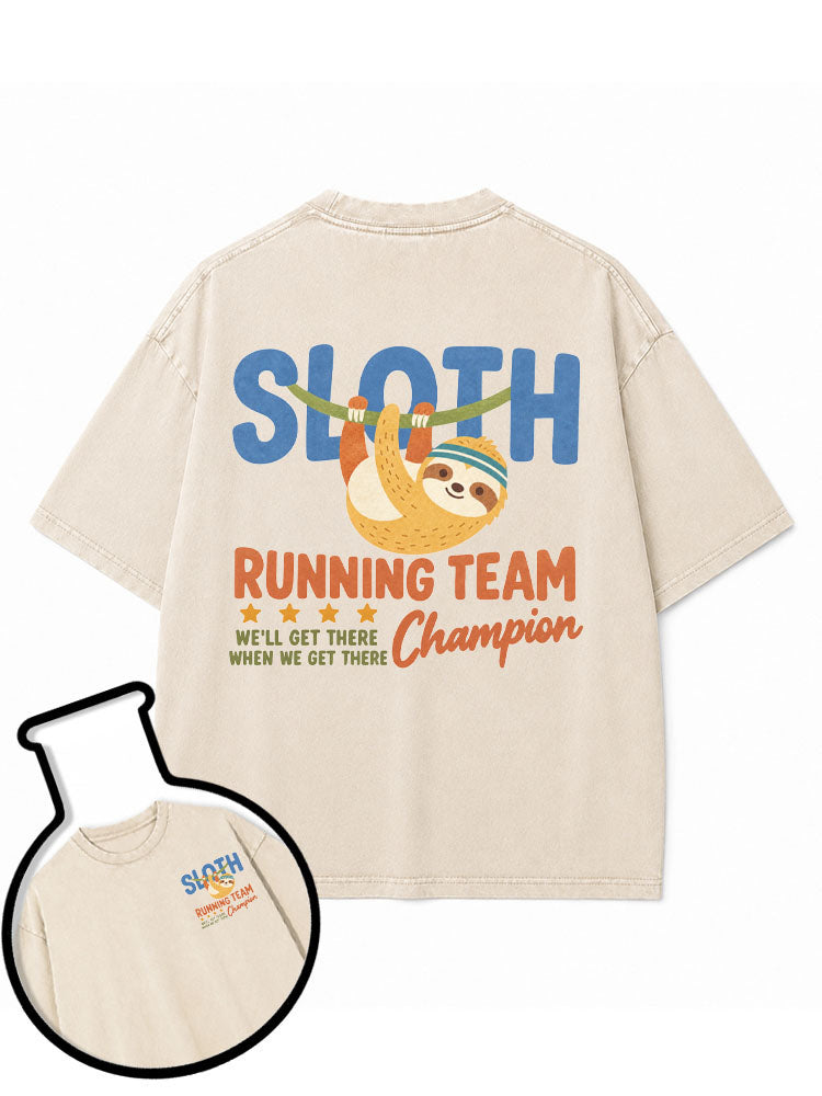 SLOTH RUNNING TEAM Washed T-Shirt