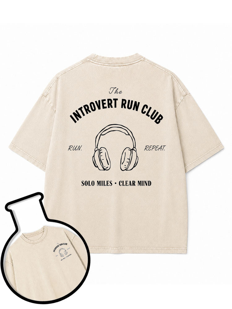 The INTROVERT RUN CLUB Washed T-Shirt