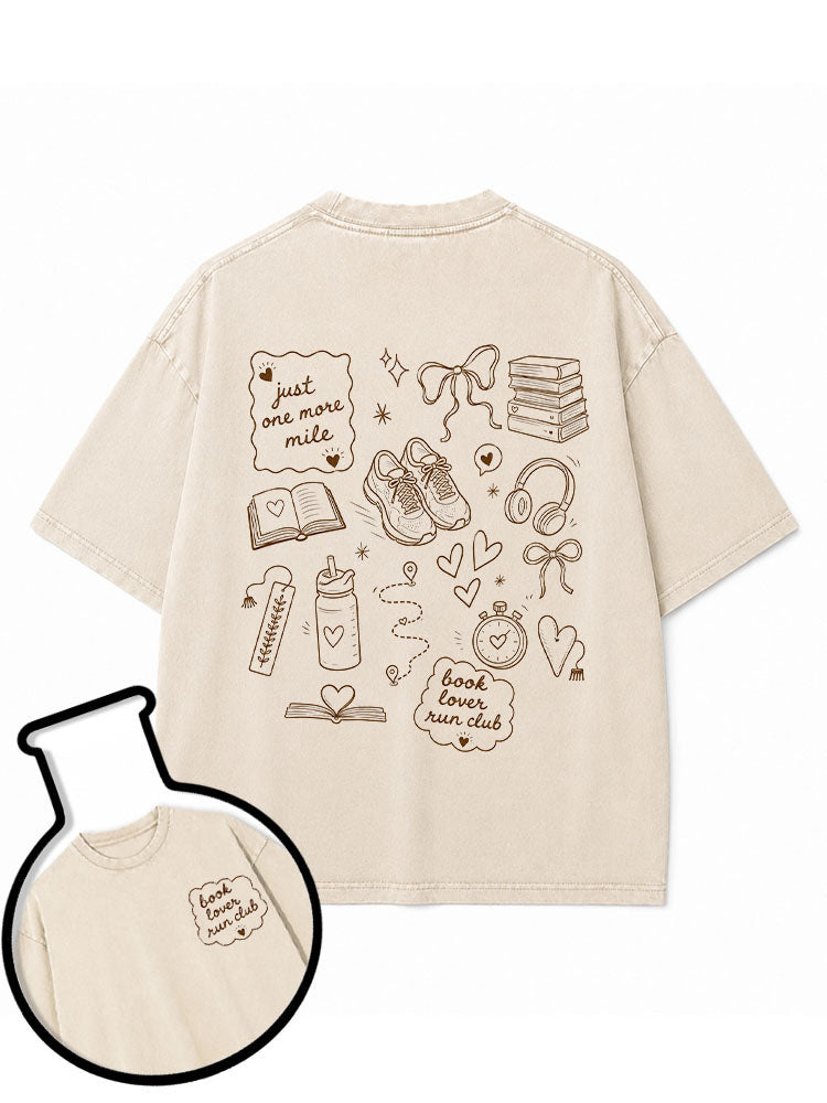 book lover run club Washed T-Shirt