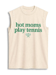 hot moms play tennis Vintage Washed Cotton Tank Top